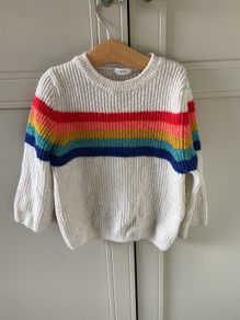 Next Cream with stripes ribbed jumper