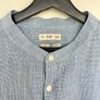 NEW F&F Mens 3XL Blue 100% Cotton Grandad Collar Shirt Image 2