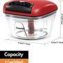 Manual Pull Food Chopper, Hand Pull String Onion Chopper Dicer for Kitchen, Easy Cleaning food Chopper for Vegetables, Fruits (500 ML) Image 2