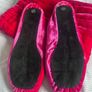 Pink velvet luxury handmade slippers Image 2