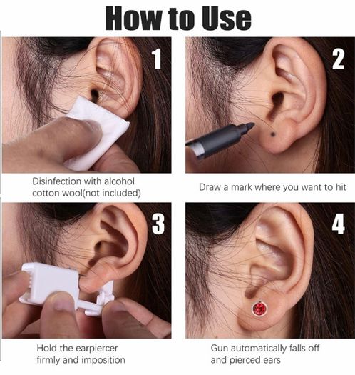 12 Pcs Ear Piercing Gun Kit, Painless Ear Piercing Gun Disposable Safety Asepsis Piercing Tool Kit