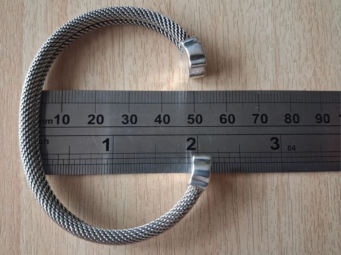 Tous silver mesh bangle bracelet with teddy bears