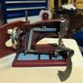 Vintage 1950s Vulcan Minor Childs Toy Sewing Machine Maroon Enamel Image 3