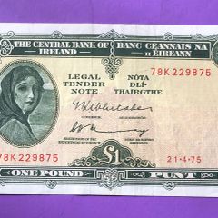 Irish one pound lavery note