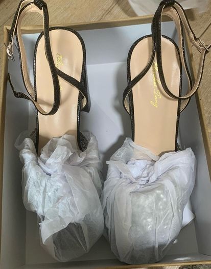Brand New Zhabtuc Women's Lizard Texture High Heel Sandals, 12 cm Heel, Ankle Strap, Peep Toe, Rhinestone Embellishment,