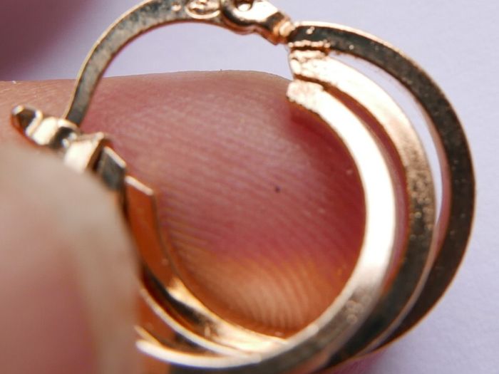 Vintage Gold Plated Triple Hoop Earrings