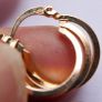 Vintage Gold Plated Triple Hoop Earrings Image 5