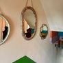 Distressed oval mirror Image 2