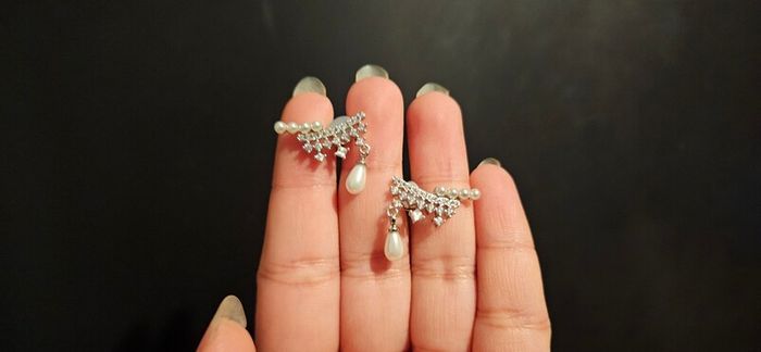 Sumiyaki Pearl and Diamante Earrings