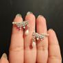 Sumiyaki Pearl and Diamante Earrings Image 2