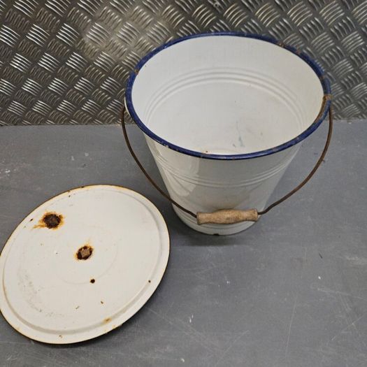 white enamel bucket