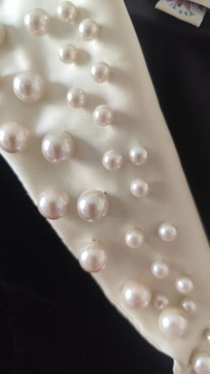 Victor Costa Designer Vintage Velvet Pearl Dress
