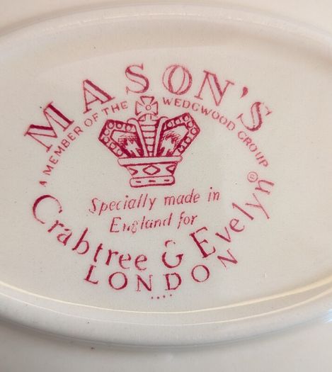 Vintage Masons Crabtree Evelyn Pink Ribbon Bow Ceramic Soap Dish Ironstone