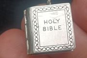 1930's George Jensen Holy Bible Sterling Silver Pendant Set