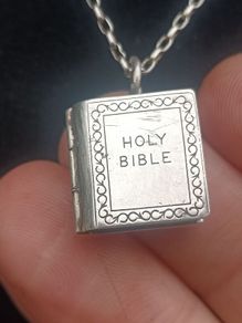 1930's George Jensen Holy Bible Sterling Silver Pendant Set