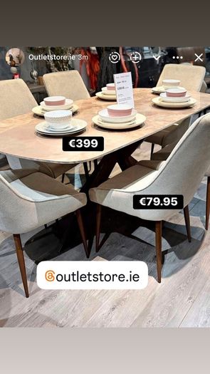 Dining  tables and chairs at the Outlet Store in Kimmage