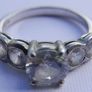 Vintage Sterling Silver Round-cut CZ Engagement Ring Size P - 3,90g Image 2