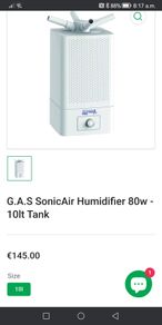G.A.S SonicAir Humidifier 80w - 10lt Tank