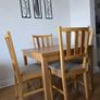 folding table and 4 oak wood chairs Image 4