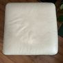 Cream leather pouffe Image 4