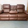 Brown 3+2 Leather Recliner Sofa Set Image 2