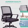 Adjustable office chair, ergonomic mesh swivel seat, with lumbar support, height adjustment, 360 degree rotation, and tilt function, mesh backrest for home office(Black) Image 8