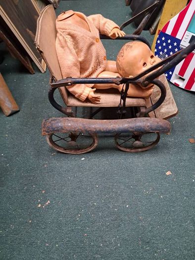 Antique Childs Pram @Doll