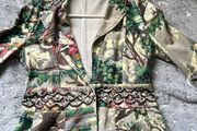 Printed blazer with crystal detail