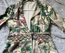 Printed blazer with crystal detail