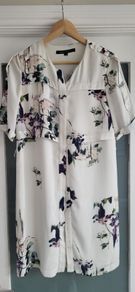 French Connection Floral Shirt Dress Sz 10uk