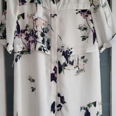 French Connection Floral Shirt Dress Sz 10uk