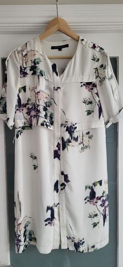 French Connection Floral Shirt Dress Sz 10uk