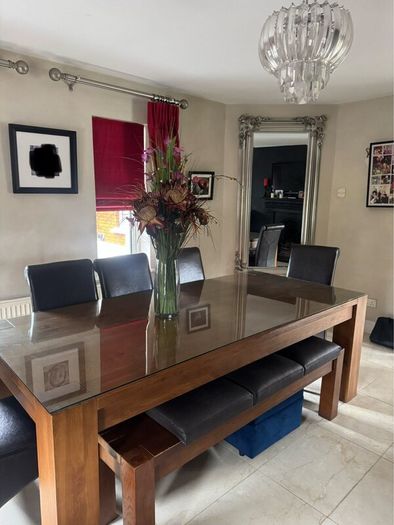 Pure solid wood Dining Table, Chairs & Bench