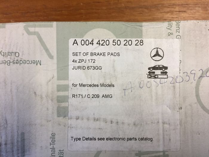 Mercedes Brake Pads (R171 C209)