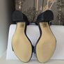 Ladies Navy Shimmer Strap Heels Image 4