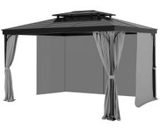 Gazebo Privacy Curtain 12' x 10' x 6.7' Waterproof Gazebo Curtains Gray