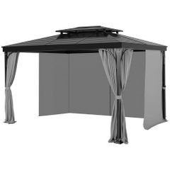Gazebo Privacy Curtain 12' x 10' x 6.7' Waterproof Gazebo Curtains Gray
