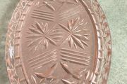 Vintage Art Deco Pink Glass Tray.