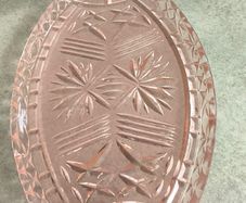 Vintage Art Deco Pink Glass Tray.