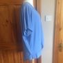 QED London Ladies Blue Stylish Short Sleeve Jumper Size M/L includes postage Image 2