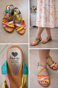 90's Rainbow Strap Sandals