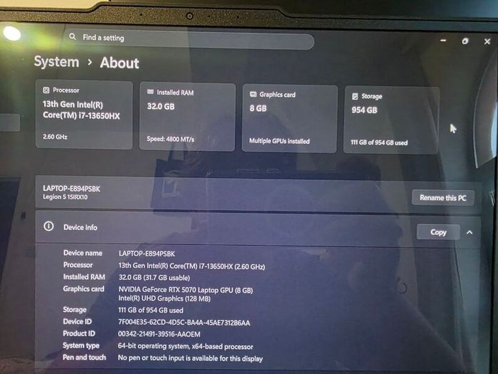 Lenovo Legion 5 15irx10 | Rtx 5070 8gb | I7-13650hx | 32gb Ddr5 | 1tb Ssd | 15.1" 2.5k Oled | Warranty Feb 2028