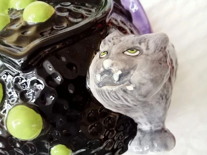 Vintage Ceramic Halloween Witch Cauldron Bowl
