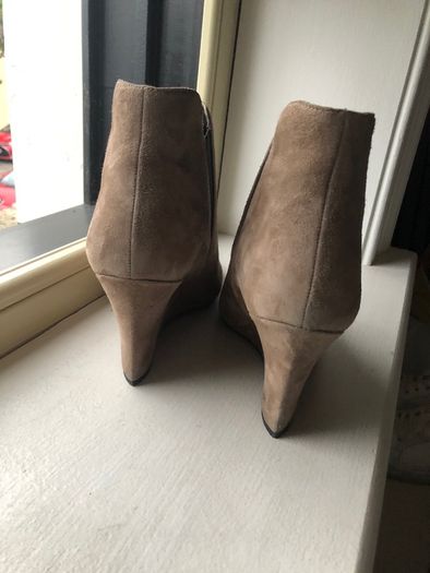 beige suede ankle boot