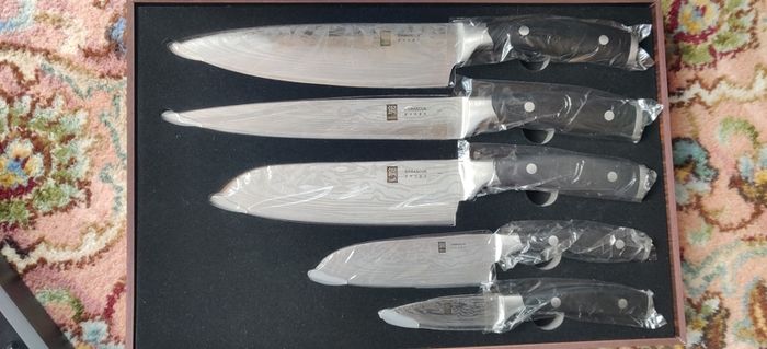 Kyoto Damascus 5pcs Knife Set Precision Damask Steel Blades