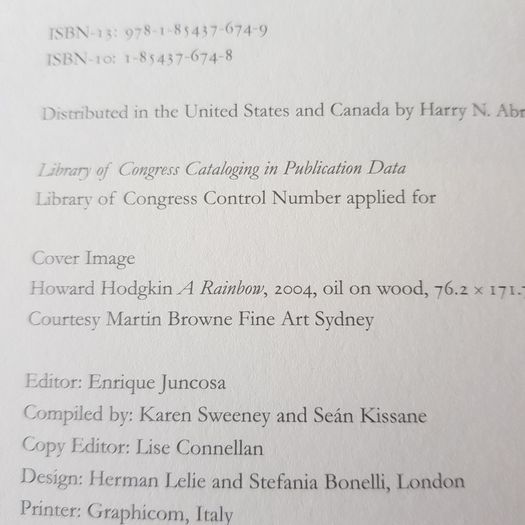 Writers on Howard  Hodgkin  valuable  Hardback book  c/w Dust jacket . In excellent  condition.