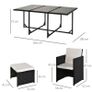 MASSIVE SALE Rattan Dining Set, 11 PC-Black /Milk White Cushions Image 2