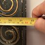 Decorative wooden mirror, grey with gold swirls Image 4