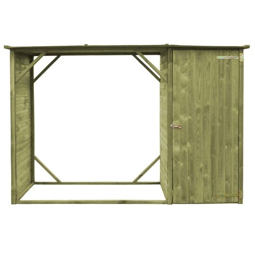 Garden Firewood Tool Storage Shed Pinewood 253x80x170 cm