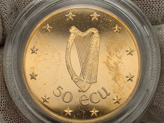 Ireland 1990 50 Ecu Gold Proof Coin in Original Holder with COA